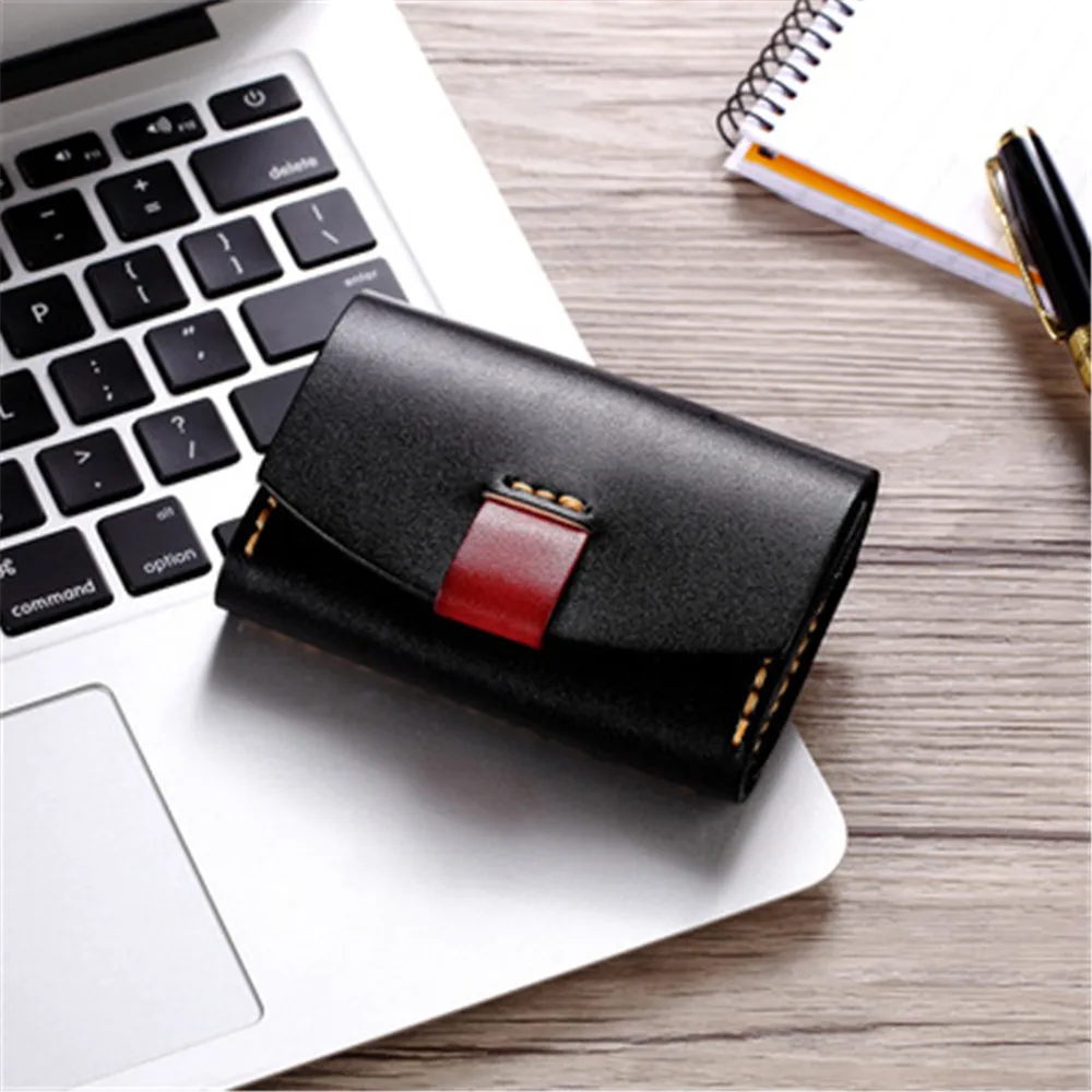 Fashion Vegetable Tanned Leather Wallet Handmade Customized Coin Purse Large Capacity Card Package Purse Bag Wallet Hasp