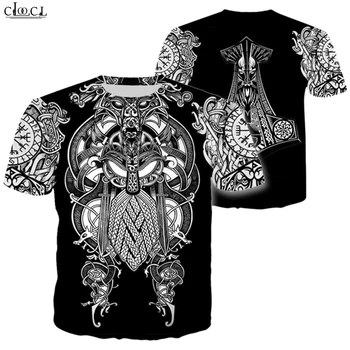 

Nordic Viking Tattoo Skull T Shirt Men Women 3D Print Vikings Summer Tracksuit Casual Oversized Hip Hop Streetwear Sport T-shirt