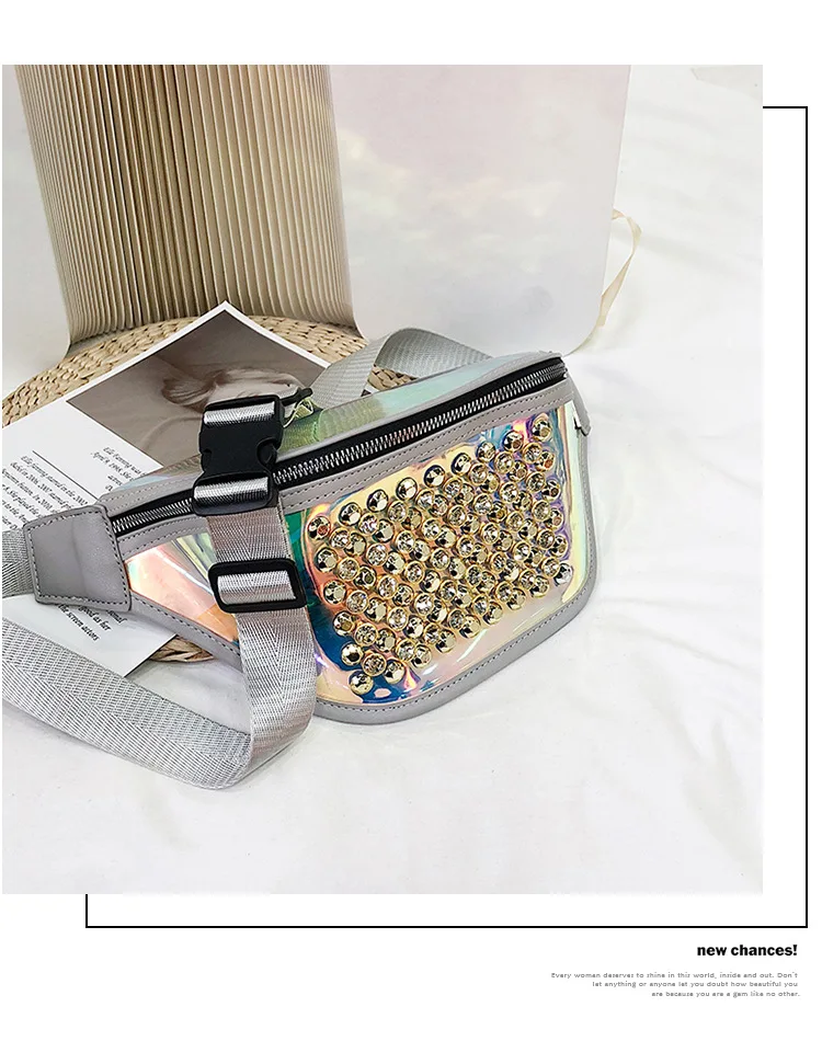 Sports Running Mobile Phone Bag Waterproof Bag Pu Transparent Reflective Diamond Set Shoulder Bag Laser Wallet WOMEN'S Bag Cross