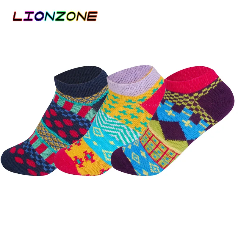 Женские носки с геометрическим узором LIONZONE винтажные из мериносовой шерсти в