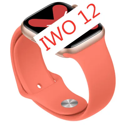 Gold orange IWO 12 Bluetooth Смарт часы для женщин SmartWatch 44 мм чехол для Apple iOS Android сердечного ритма ЭКГ IP68 Водонепроницаемый IWO11 IWO10 IWO9 - Цвет: Gold orange