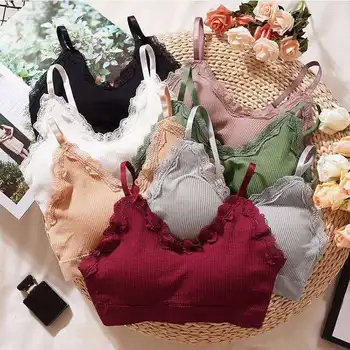 

Hot Selling Thread Fairy Bear Vest Wrap-around Underwear Seamless Sports Bra Camisole Beauty Back GIRL'S