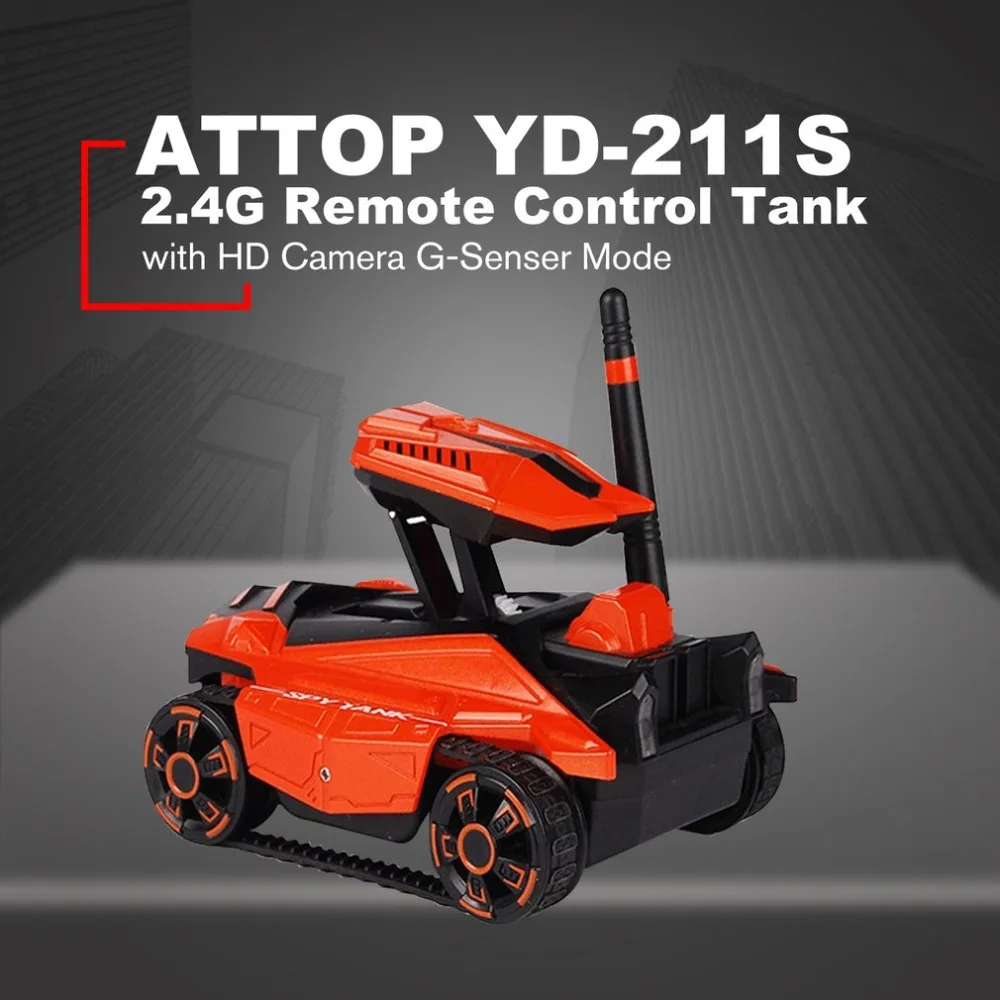 ATTOP YD-211 Радиоуправляемый танк с HD камерой Wifi FPV 0.3MP камера приложение пульт дистанционного управления Танк радиоуправляемая игрушка телефон Управление светодиодный Робот Детская игрушка