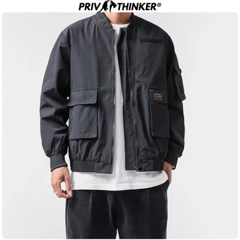 

Privathinker Men Black Spring Solid Korean Hip Hop Jackets 2020 Mens Stand Collar Jacket Male Pockets Streetwear Coat Clothing