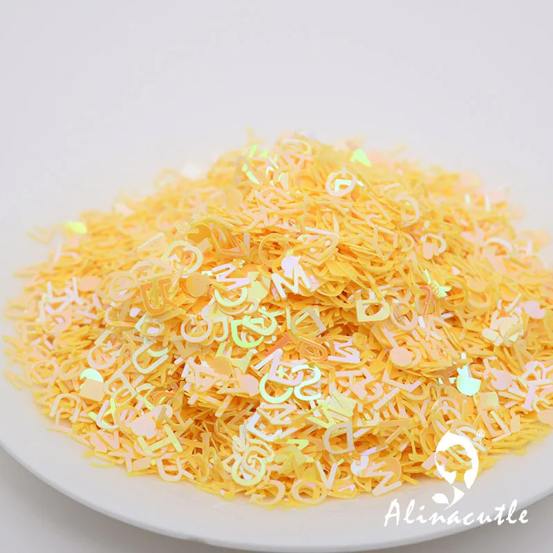 Yellow 25 г Алфавит блестки Швейные аксессуары для одежды, аксессуары для одежды, пайетки для поделок Скрапбукинг коктейли - Цвет: Yellow