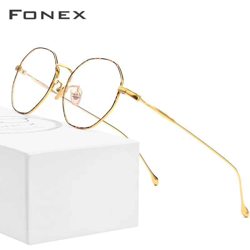 FONEX B, титановая оправа для очков, женские, по рецепту, полигон, ультралегкие очки, мужские, близорукость, оптические очки, очки, 861