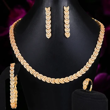 

GODKI 4PCS Luxury African Jewelry Set For Women Wedding Party Dubai Bridal Jewelry Sets 2020 Necklace Earring Bracelet Ring Set