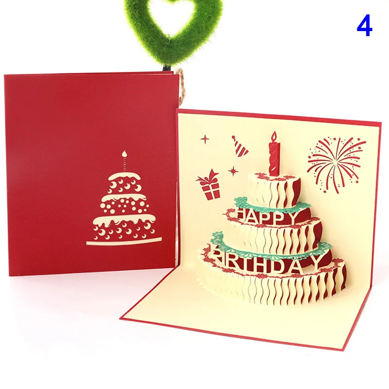  Handmade Birthday Greeting Card 3D Birthday Wedding Party Invitation Cards E2S - 4.0001E+12