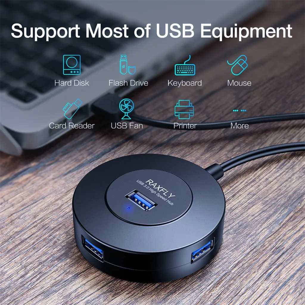 MODAO Slim Размеры дизайн USB3.0 сверхскорости 4-Порты и разъёмы 5 Гбит/с концентратор с вкл/выкл переключатель 8,28
