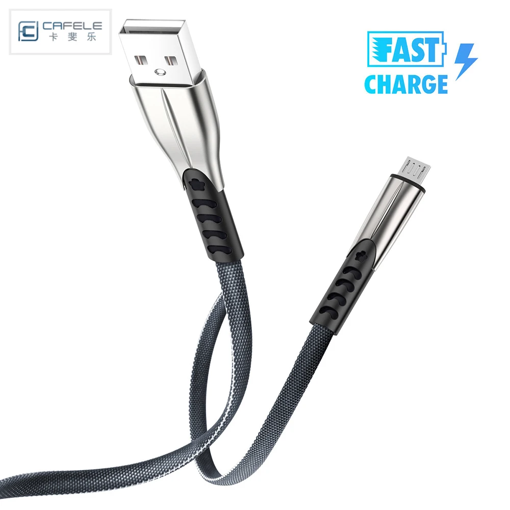 Micro USB 2.4A быстрая Дата-кабель для зарядки кабель type C для samsung Galaxy S10 9 Note 10 9 huawei Xiaomi кабели для мобильных телефонов - Цвет: Серый