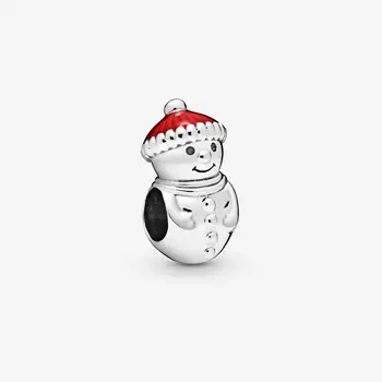 

2020 100% 925 Sterling Silver Snowman and Santa Hat Charm Charm Sterling Silver fit Original Pandora Bracelets Jewelry Women