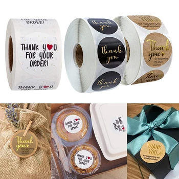 

500Pcs Thank You Packaging Sealing Stickers Labels DIY Craft 1cm/2.5cm