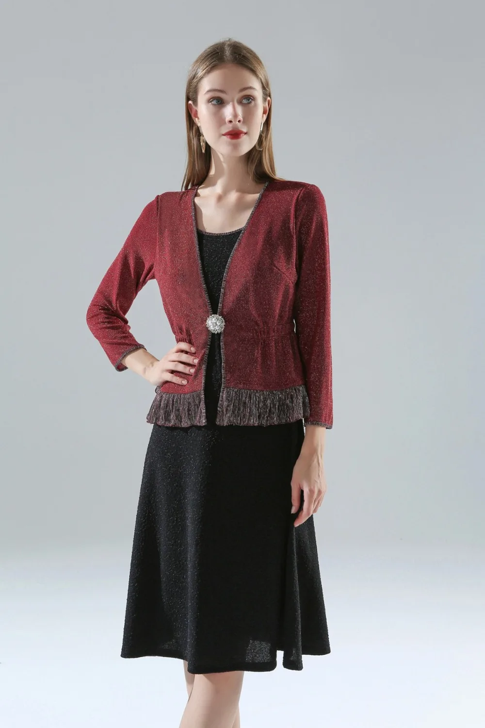 Vestidos Feminino, осенний стиль, женское элегантное платье до середины икры, украшенное бусинами, цветными пуговицами, с цветными блоками, 50 s, 60s
