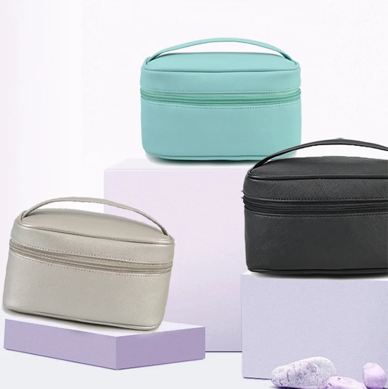 

2018 New Style Women's Waterproof Portable Makeup Bag Korean-style Multi-functional Cosmetics Storage Bag Cool Small PU Leather