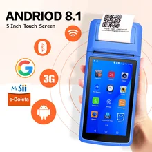 Android 8.1 POS Handheld Printer 58mm PDA Mobile Thermal Receipt Printer Smart POS Teminal For Commercial