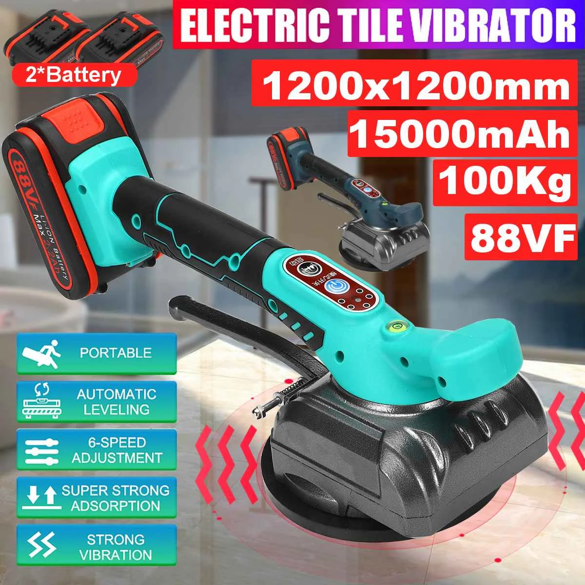 88vf Electric Tile Vibrator Automatic Floor Tile Laying Tiling Artifact