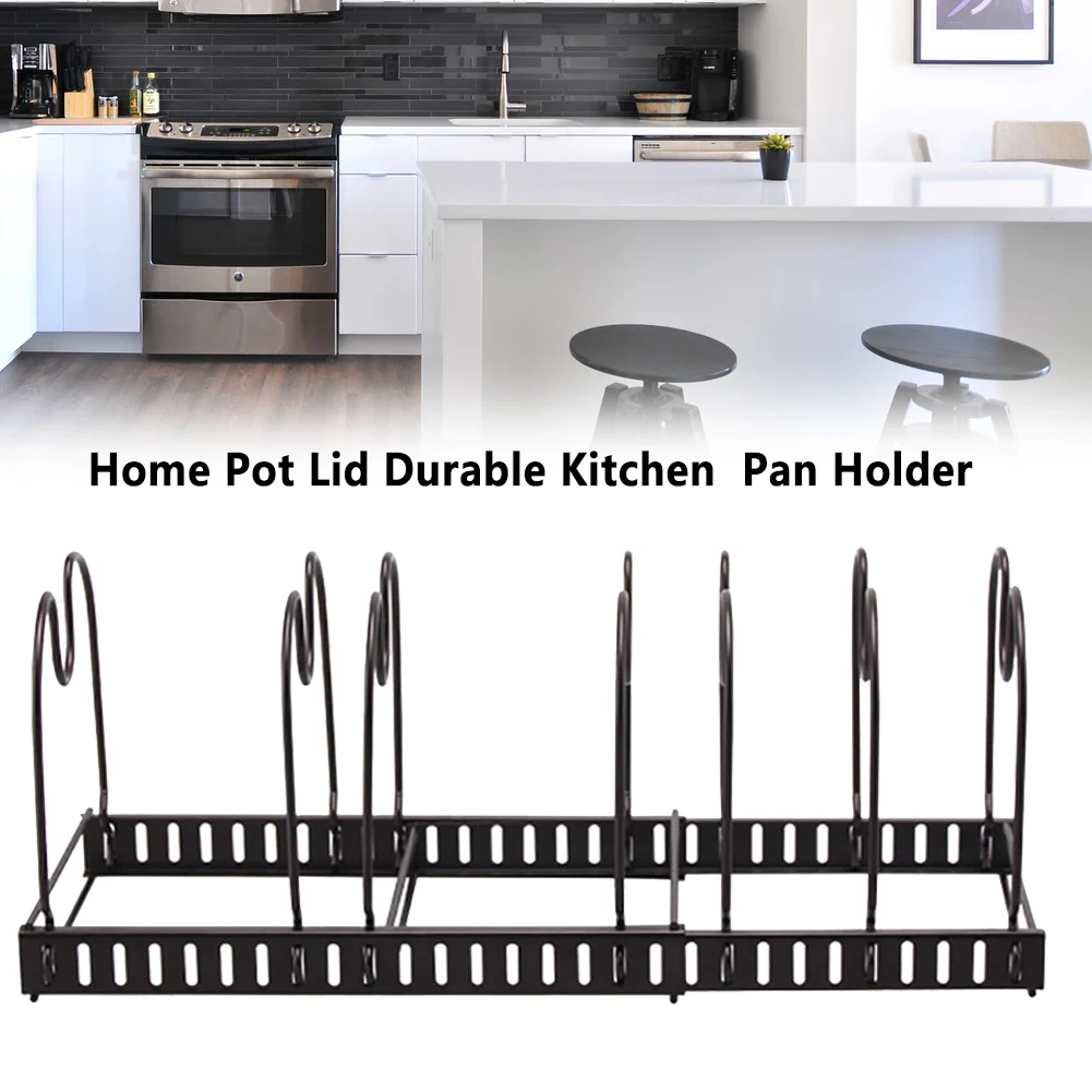 5 слоев прочная крышка кастрюли дома регулируемый стеллаж для выставки товаров Утюг Ресторан Посуда стенд Экономия пространства Подставка Для Сковороды Кухня Органайзер