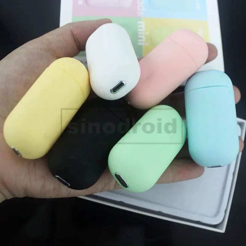 Macaron inPods мини стерео Спортивные наушники Bluetooth 5,0 один беспроводной наушник матовый цветной зарядный чехол для смартфонов