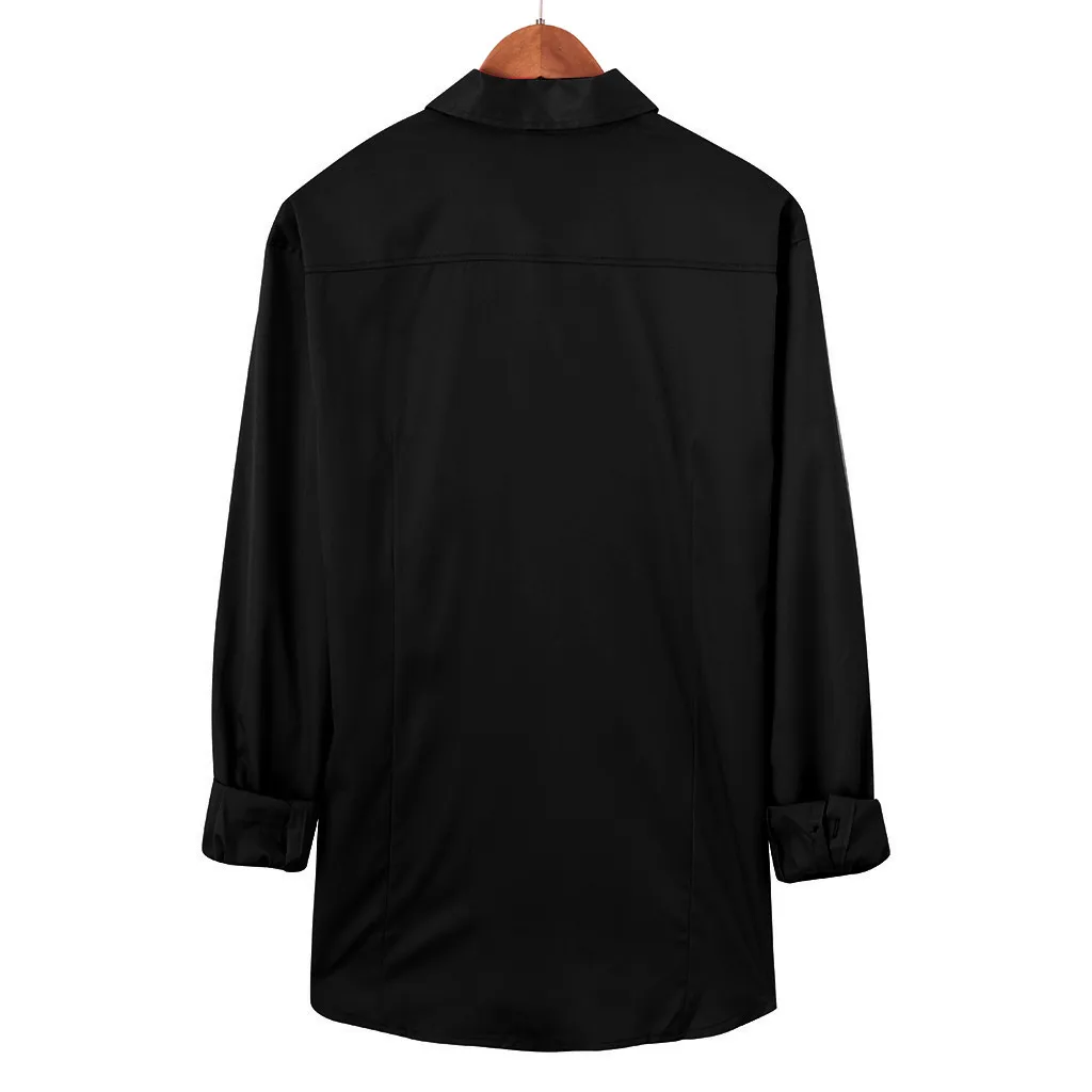 Camisa Masculina мужская Евро-американская деловая Повседневная Однотонная рубашка с отворотом с длинными рукавами бежевая рубашка Топы 19Aug13 P30