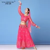 Bollywood Costume Set Women Indian Dance Dress Sari Belly Dance Outfit Performance Clothes Chiffon Top+Skirt+Waist chain 8pcs ► Photo 2/6