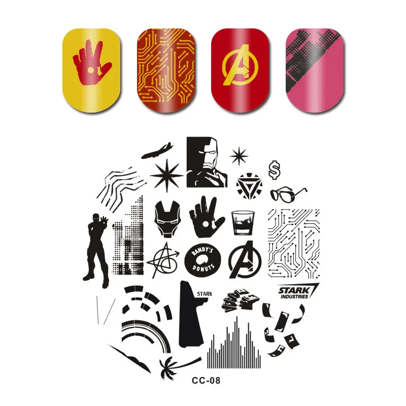 Пробки 0-51 пластина с изображениями для нейл-арта шаблон ногтей Красота штамп для ногтей диск 9,5*14,5 см ZJOY PLUS дизайн ногтей штамповка(с ПВХ, 51 - Цвет: CC08
