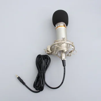 

BM-800 Professional Studio Broadcasting Recording Condenser Microphone with Shock Mount and Stand (Black and Silver)