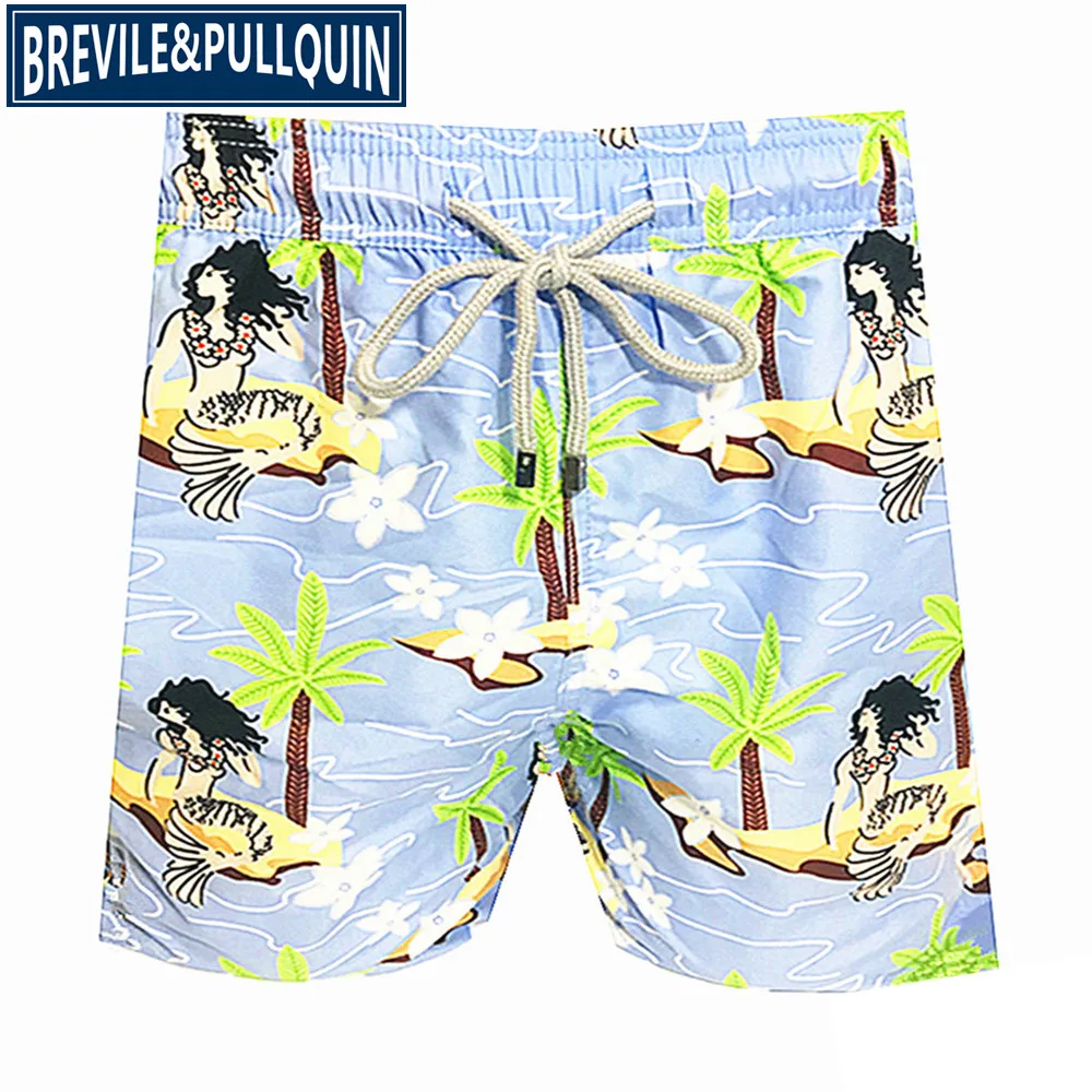 S Горячая бренд Brevile pullquin пляжные обшитые мужские шорты Черепашки купальники Морская звезда Омаров мужские Гавайские шорты плюс размер m-xxxl - Цвет: S
