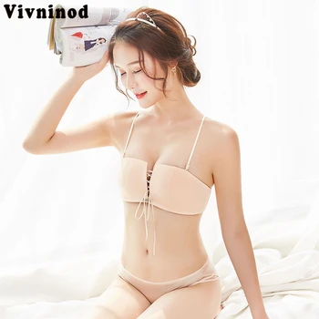 

Hot Strapless Invisible Fly Bra Brief Set For Women Seamless Lingerie Panties Push Up Bras Wireless Bralette UltraThin Brassiere