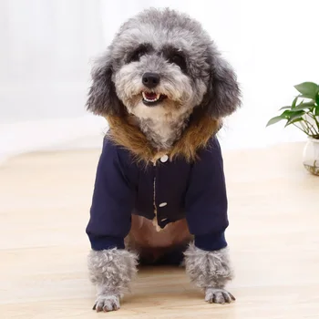 

Winter Warm Waterproof Windproof With Hood Walking Pet Jacket With Buckle Dog Costume Soft Outdoor Dress Up Thickened Cute