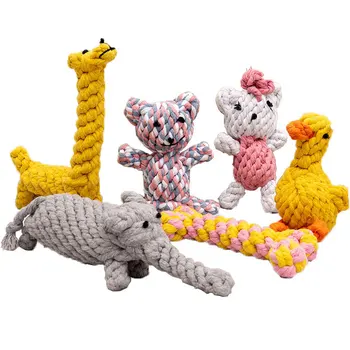 Hfa42ab8f27244ed1aff3440f96927712w.jpg 1pcs Bite Resistant Pet Dog Chew Toys for Small Dogs Cleaning Teeth Puppy Dog Rope Knot Ball Toy Playing Animals Dogs Toys Pets
