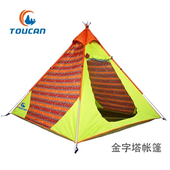 

Figure Orange Factory Spot wholesale Lndian Outdoor Products 3-4 People Pyramid Tent One Generation Can Be Customized