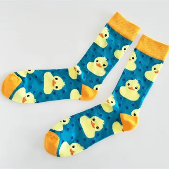 

New cute cartoon duck couple socks sweet socks tube socks ladies tide socks