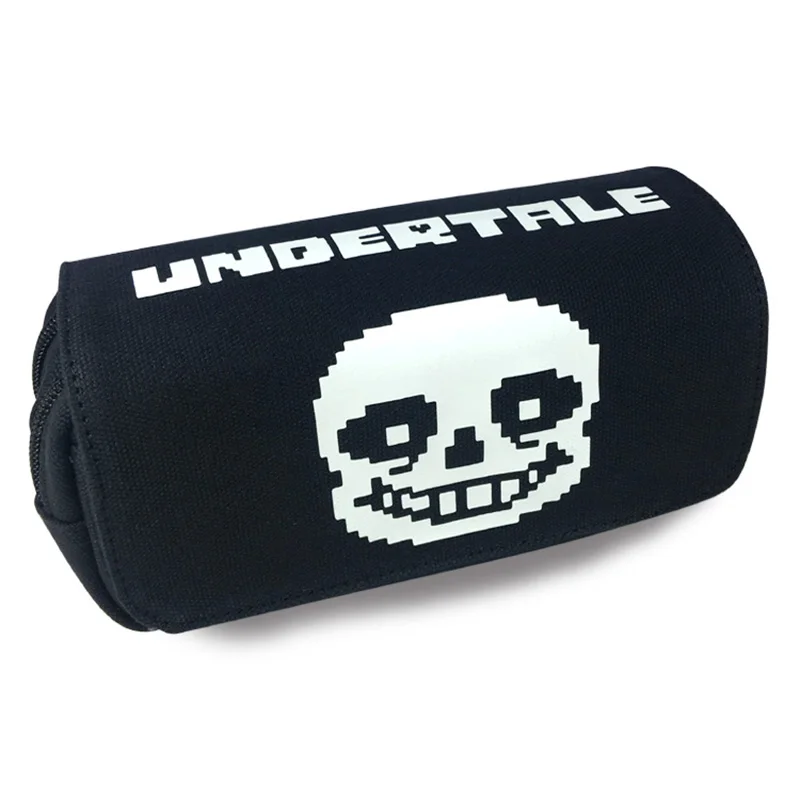 

1PC New Canvas Black Cartoon Game Undertale Pencil Case Makeup Bag Zipper Pouch Students Stationery Pouch