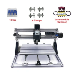 Mini routeur CNC 1610 2418 3018 PRO démonté, fraiseuse à graver sur Pcb, Machine à découper sur bois avec commande GRBL, tête Laser en option 