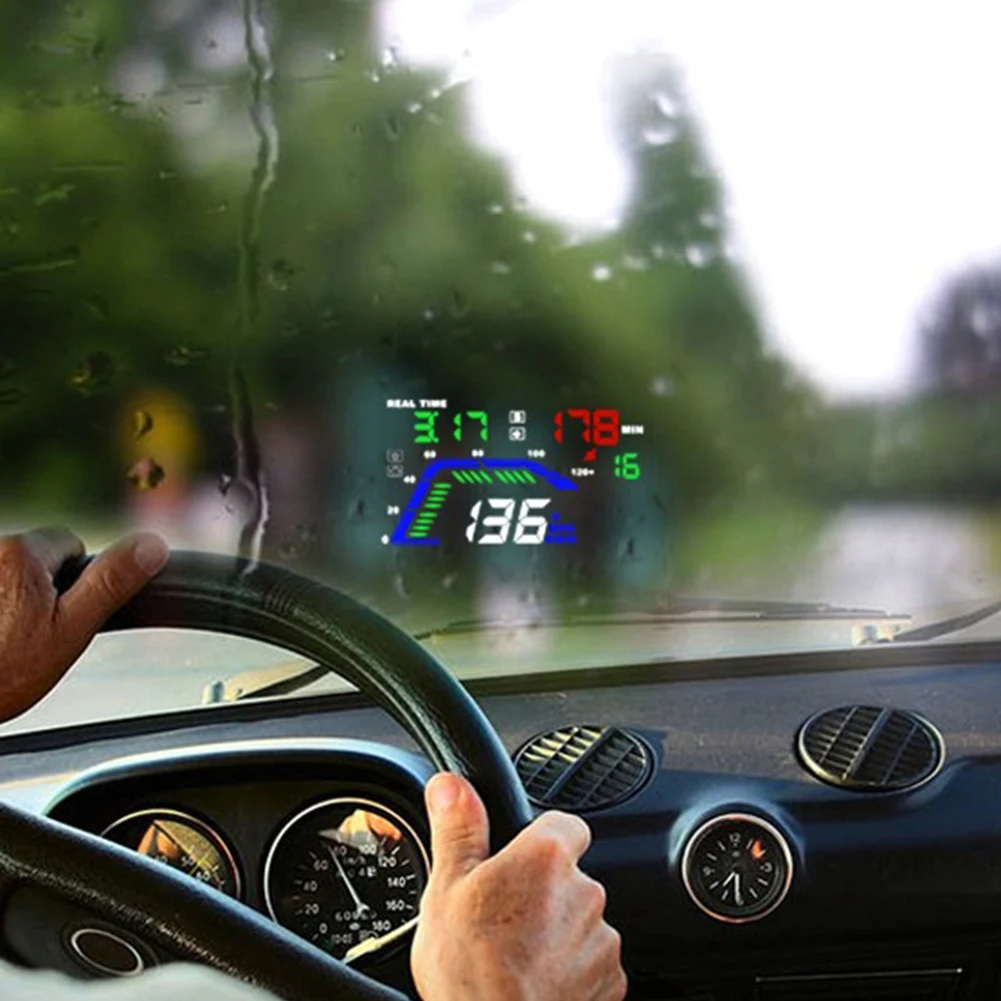 Q7 позиционирование 5,5 дюймов Вождение цифровой gps Спидометр Универсальный авто светодиодный экран портативная Автомобильная Зажигалка ABS дисплей HUD