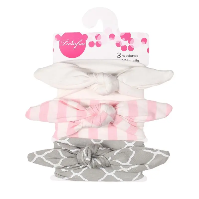 

New 3PCS/Lot Fashion Baby Girls Bow Cotton Headbands Cute Children Hair Bands Headwear Hairbands Bandanas Kids Hair Accessories