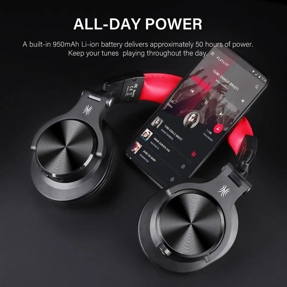 Oneodio A70 Professional DJ Headphones Portable Adjustable Wireless/Wired Headset Bluetooth5.0 Earphone For Recording Monitor