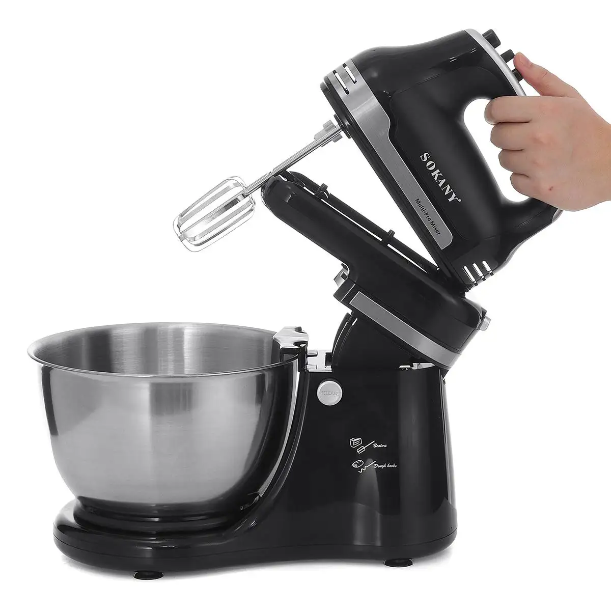 Electric Food Mixer Mute 4.2L Stainless Steel Bowl Table Stand Cake Dough Mixer Handheld Egg Beater Blender Kitchen Mixer