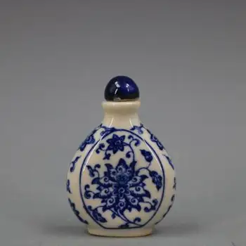 

Antique porcelain blue and white lotus snuff bottle