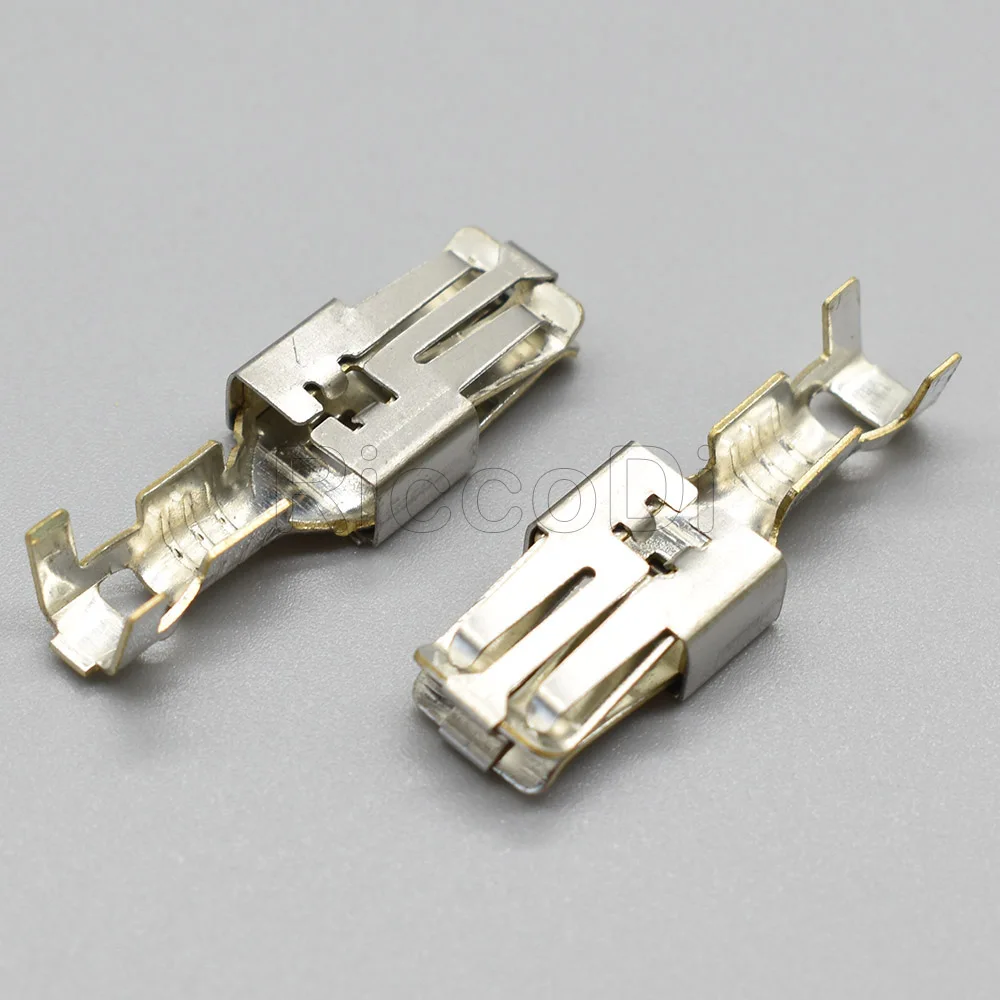 10Pcs DJ6218A-E9.5x1.2C 자동차 스플 라이스 와이어 터미널 VW 전기 팬 커넥터 플러그 용 비 절연 압착 단자 핀