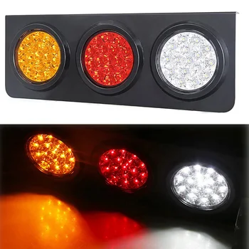 

48 LED Truck/Trailer Tail Signal Lights with Iron Bracket Base Waterproof DC12-24V Tail Light Bar for Turn/Signal/Running Lamps