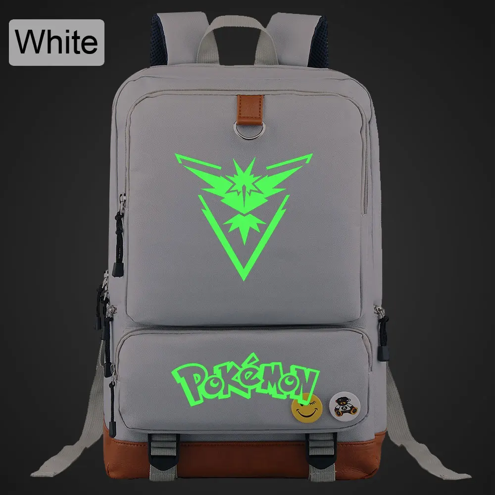 Green Luminous Pokemon Pikachu Boy Girl Book School bag Women Bagpack Teenagers Schoolbags Men Student Patchwork Backpack