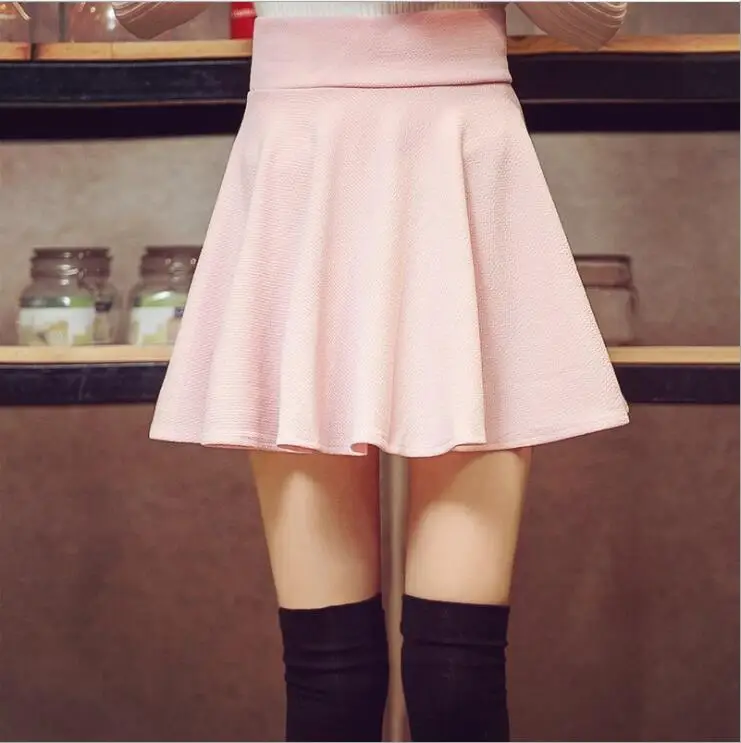 pink Faldas Mujer Moda тонкая мини-юбка с эластичной резинкой на талии, женские плиссированные юбки, короткие, большие размеры, L0059 - Цвет: pink