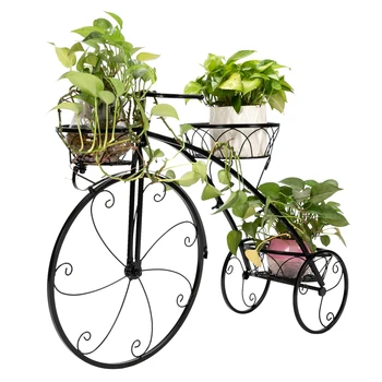 

Artisasset Paint Bicycle Shape Plant Stand Paint Car Shape Home Decor Green Plant Rack Ourdoor Garden Flower Pot Cart Holder