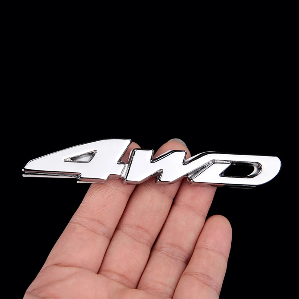 

1Pcs Silver Metal Chrome 3D 4WD Emblem Badge 4x4 Four Wheel Drive Logo Decal Car Styling Sticker Accessories Universal