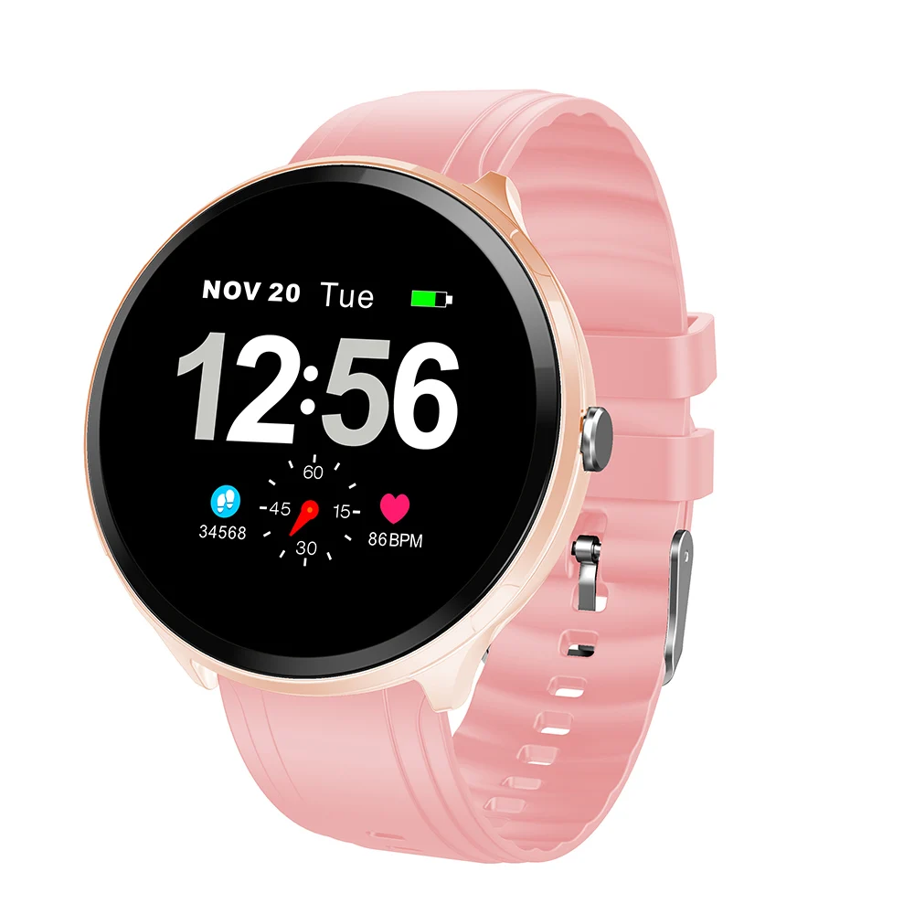 Pink Silica gel Makibes T4 Pro Smart Watch Фитнес трекер Браслет Для мужчин закаленное Стекло крови Давление кислорода IP67 Водонепроницаемый напоминатель отправить смс - Цвет: Pink Silica gel