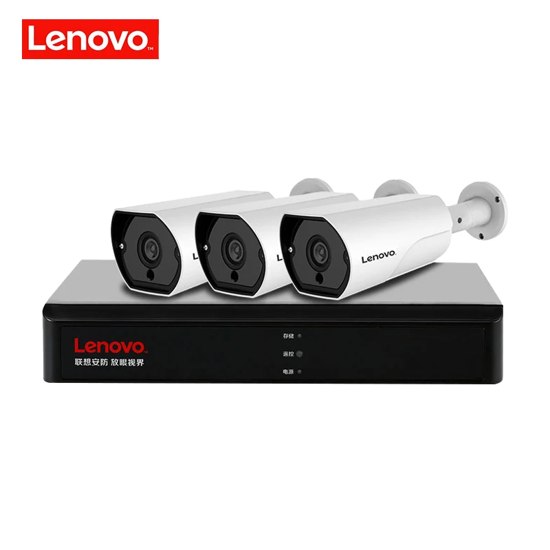 LENOVO 3CH 1080P POE NVR Kit 2.0MP HD камера видеонаблюдения системы безопасности аудио монитор ip-камера P2P уличная система видеонаблюдения