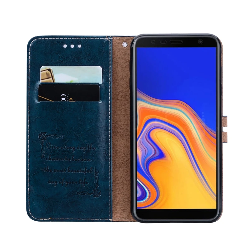 Ретро кожаный флип чехол для samsung Galaxy A3 A5 A6 A7 A8 A9 j3 j5 j7 Neo J2 Core J4 Plus J6 J8 Pro Чехол-портмоне