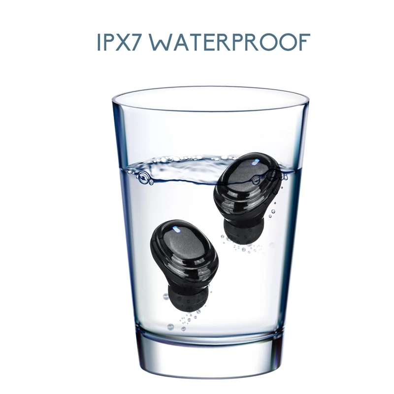 H01 TWS Wireless bluetooth 5.0 Earphone IPX7 Waterproof Sport Earbuds LED Display Smart Touch Headset with 2000mAh Power Bank