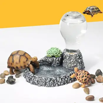 

Water Feeding Device Dispenser Resin Glass Bottle Terrarium Reptile Water Dish Feeder Feeding Food Pet Supplies Reptile Pets